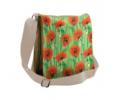 Poppy Flowers Field Messenger Bag