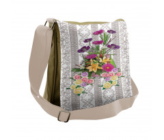 Colorful Bouquet on Curls Messenger Bag