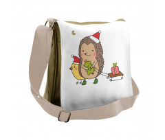 Cartoon Bird and Tree Messenger Bag