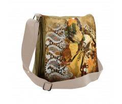 Butterfly and Lace Ornate Messenger Bag