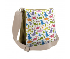 Dinosaurs Colorful Messenger Bag