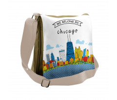 Chicago USA Cartoon Messenger Bag