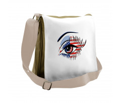 USA Flag Female Eye Messenger Bag