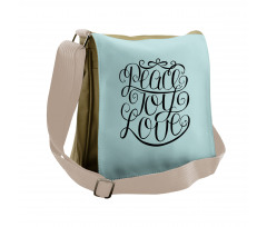 Peace Love Joy Lettering Messenger Bag