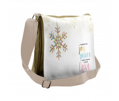 Christmas Snowflake Love Messenger Bag