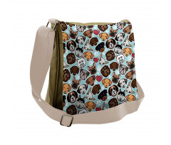 Canine Breeds Love Messenger Bag