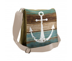 Grunge Marine Wooden Plank Messenger Bag