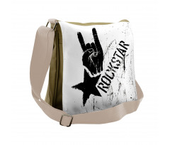 Grunge Effect Hand Star Messenger Bag