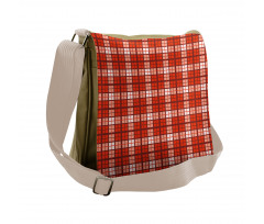 Vintage Tartan Motif Messenger Bag