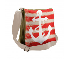 Rope Stripes Nautical Messenger Bag