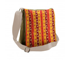 Cat Dog Paw Trace Pattern Messenger Bag