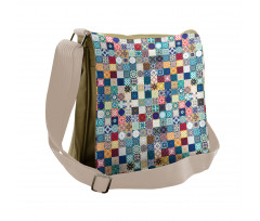 Ornate Patchwork Motif Messenger Bag