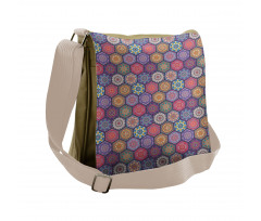 Oriental Hexagon Motif Messenger Bag