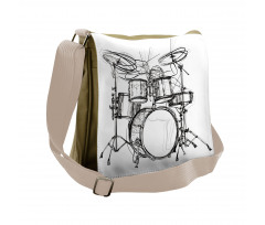 Drummer Doodle Art Messenger Bag