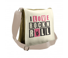 Retro Slogan Grunge Messenger Bag