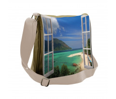 Tropic Scene in Window Messenger Bag