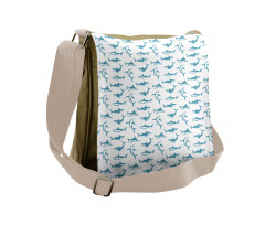 Scary Predators with Fins Messenger Bag