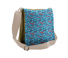 Colorful Wavy Ocean Messenger Bag