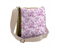 Ornate Floral Curly Leaf Messenger Bag