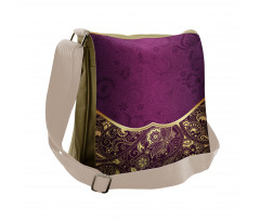 Oriental Floral Swirls Messenger Bag