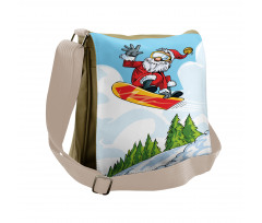 Jump on Snowboard Pines Messenger Bag
