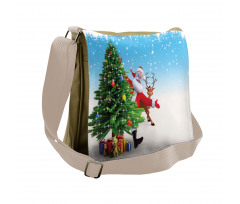 Xmas Reindeer Presents Messenger Bag