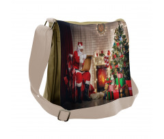 Santa Reading Letter Home Messenger Bag