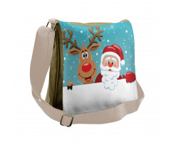 Rudolph Deer Greeting Messenger Bag