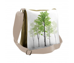 Hand Drawn Nature Motif Messenger Bag