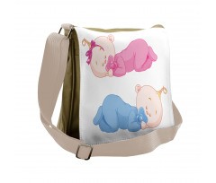 2 Charming Twins Asleep Messenger Bag