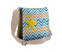 Angled Stripes Starfish Messenger Bag