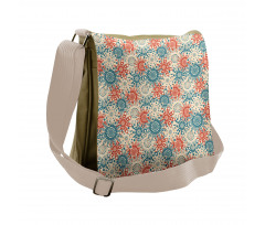 Hippie Floral Art Messenger Bag