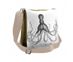 Aquatic Animal Sketch Messenger Bag