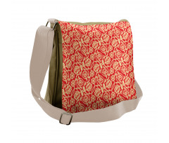 Chinese Blossoms and Curls Messenger Bag