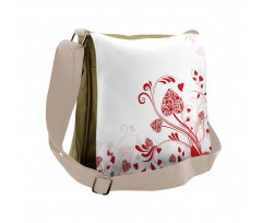 Garden of Romance Hearts Messenger Bag