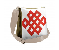 Tangled Lines with Squares Messenger Bag