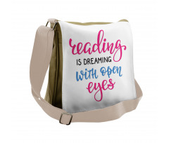 Reading is Dreaming Words Messenger Bag