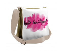 Words on Pink Messenger Bag