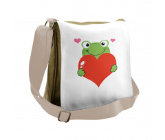 Funny Cartoon Frog Messenger Bag