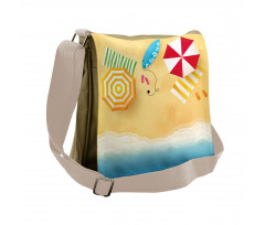 Beach Waves Umbrella Messenger Bag