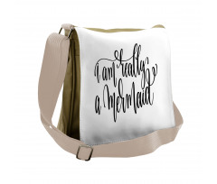 Girl Theme Slogan Messenger Bag