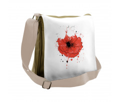 Head of Opiate Flower Art Messenger Bag