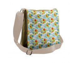 Whimsical Doodle Swirls Messenger Bag