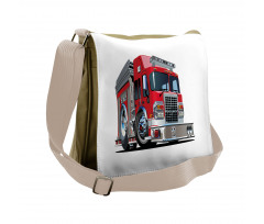 Cartoon Style Firefighter Messenger Bag