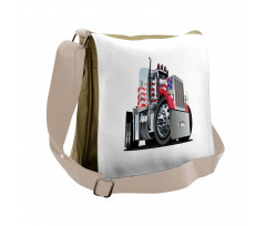 American Flag Motif Hood Messenger Bag