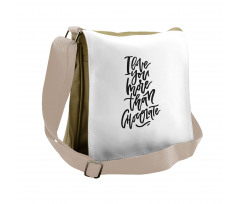 Chocolate Phrase Messenger Bag