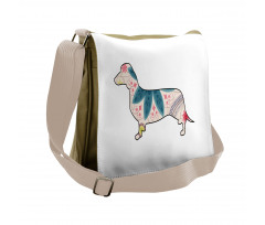 Floral Puppy Messenger Bag