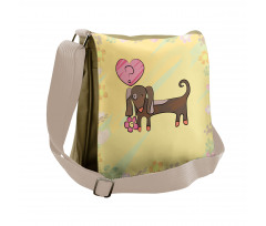 Colorful Dog Design Messenger Bag