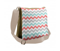 Cute Artful Pastel Zigzags Messenger Bag