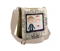 Wedding Bride Groom Messenger Bag